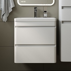 Style Line Тумба с раковиной подвесная Атлантика 60, Люкс антискрейч, PLUS – фотография-2